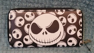 Portafoglio Jack Skellington bianco e nero con cerniera nuovo senza etichetta - Foto 1 di 3