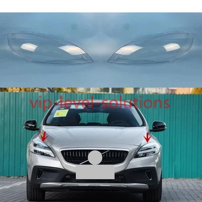 A Pair Headlight Lens Clear Cover + Sealant Glue For Volvo V40 2013-2019 - Image 1 of 4
