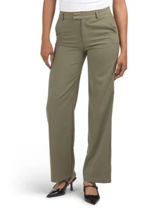 LOVE TREE WOMEN - WIDE LEG TROUSERS PANTS SZ MEDIUM - GREEN OLIVE - Picture 1 of 2