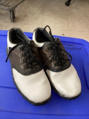 Zapatos de golf Footjoy para hombre talla 12 W GreenJoys clavos suaves blancos marrones acolchados Foto 1 de 4