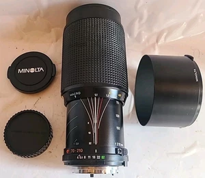 MINOLTA MD ZOOM 70-210mm F/4 MF Telephoto Lens w/ Hood From JAPAN - Picture 1 of 15