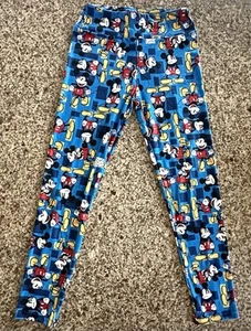 Lularoe Disney Mickey Mouse Blue Leggings One Size  - Picture 1 of 7