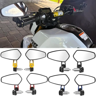 4 Colors 7/8" 22mm Handle Bar End Mirrors Rearview For Honda Grom Clone MSX 125 - Image 1 of 4