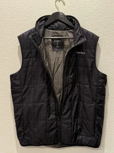 Simms Men’s L Nylon Bubble Vest Black Fishing Gear Jacket - Picture 1 of 4