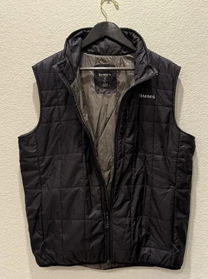 Simms Men’s L Nylon Bubble Vest Black Fishing Gear Jacket - Image 1 of 4
