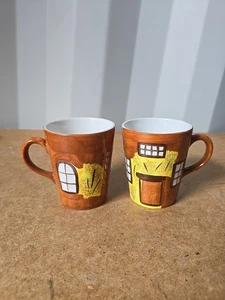 2 x Vintage Price Kensington English Cottage Ware Tea Coffee Cups Hand Painted - Picture 1 of 9