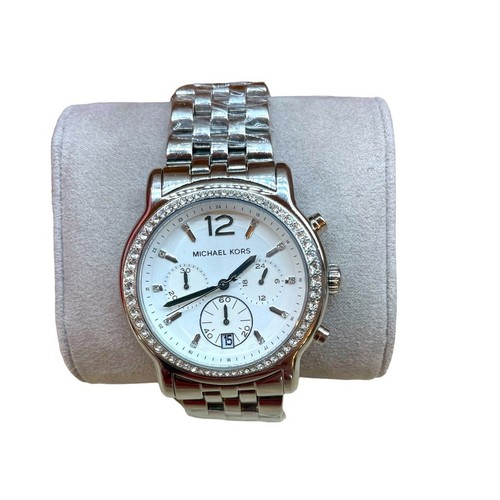 Orologio Michael Kors 5981 Bracciale Tono Argento Acciaio Inox Strass Cristallo
