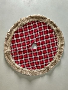 Pottery Barn NOTTINGHAM karierter Baumrock Kunstfell neu ohne Etikett 54" - Bild 1 von 7