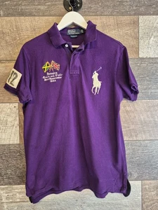 Polo Polo Ralph Lauren Púrpura Jamaica #012 Big Pony Ajuste Personalizado RARO (Y) - Imagen 1 de 11