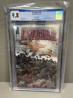 Invincible #100 (2013, Image Comics) CGC 9.8 White! CHROMIUM EDITION! Wraparound - Image 1 of 3