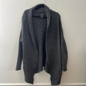 Sherpa women's open front cardigan merino wool alpaca blend size large Gray - Picture 1 of 12