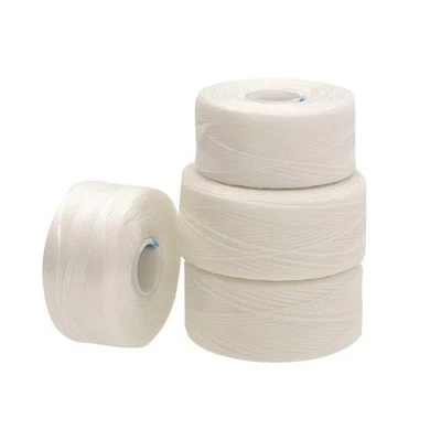 S-lon Nylon Monocord Thread Size AA / D White. Sold per 2AA / 2D bobbins - Image 1 of 3