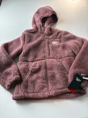 Reebok Girls Dk Dusty Rose Faux Fur Zip Up Hooded Jacket Size Medium (10/12) NWT - Image 1 of 4