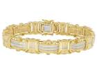 Yellow Gold  Plated Real Diamond Designer Men's Pave Bracelet 1/2 CT 8" 12MM