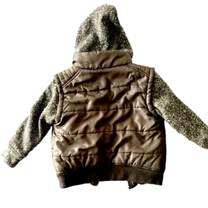 DISTORTION COMFORT JACKET Boys Black Fleece Inside Puffer Outside Zip size 5-6 - Picture 1 of 10