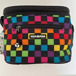Yak Pak Regenbogen Schachbrett Muster Reißverschluss Isoliert Mittagessen Schule Box Tasche Neu mit Etikett - Bild 1 von 12