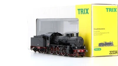 TRIX 22334 FS 675 019 Noir Cadre Rouge Wagon, Jantes Blanches, Plaques Rouges - Photo 1/3