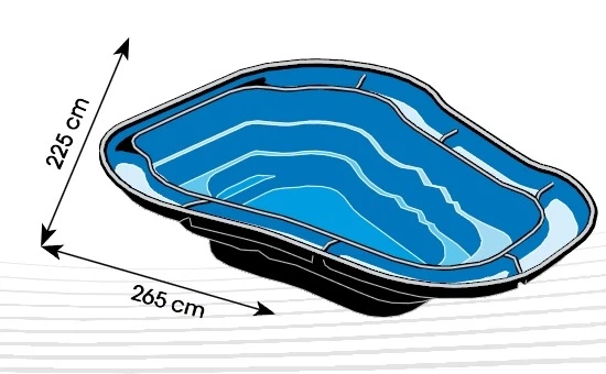 Ubbink Fertigteich Ocean II Teichschale komplett Schwarz 2000 Liter - Bild 1 von 1