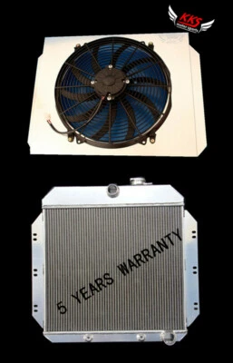 Cubierta de radiador KKS y ventilador de 16" apto para camioneta Chevy C10 C20 C30 K10 K20 60-62 Foto 1 de 4