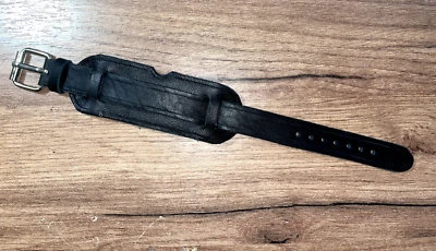 Cinturino orologio trench vintage aviatore militare 18mm pelle nera ww1 ww2 - Immagine 1 di 2