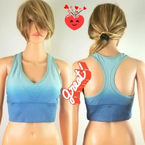 VICTORIA'S SECRET PINK SPORT BH NAHTLOS LEICHT GEFÜTTERT WATTIERT BLAU AMBRE Gr. L - Bild 1 von 12