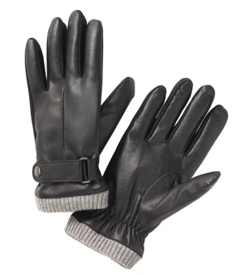 Isotoner THERMAflex SmarTouch Stretch Faux Nappa Gloves with Knit Spill / Belt L - Image 1 of 2