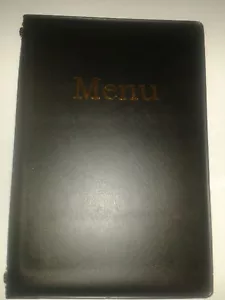 A5 MENU COVER IN SCHWARZ LEDER OPTIK PVC - Doppeltasche fest MIT Sehne - Bild 1 von 2