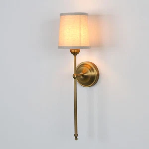 Modern Vintage Wall Sconce Fabric Shade Bedside Lamp Nightstand Light Fixture - Picture 1 of 31