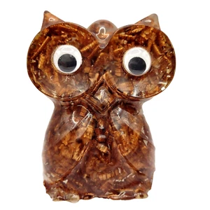 Vintage Resin OWL WALL HANGING California Redwood Shavings Inside by Unique - Picture 1 of 11