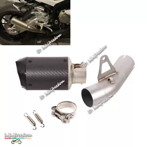 Silenciadores de carbono sin cordones para BMW S1000RR 2015 tubo de enlace medio 60 mm escape - Imagen 1 de 13