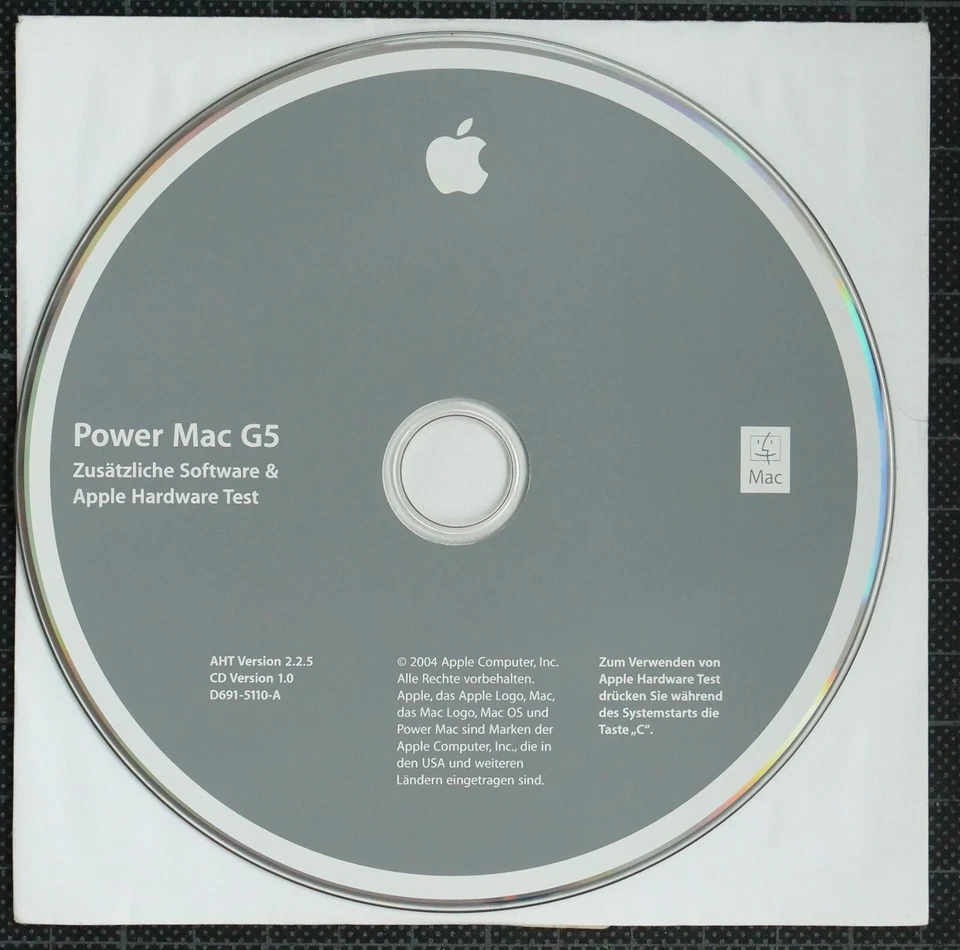 Apple System CD Power Mac G5 Zusätzliche Software, Apple Hardware Test - Bild 1 von 1