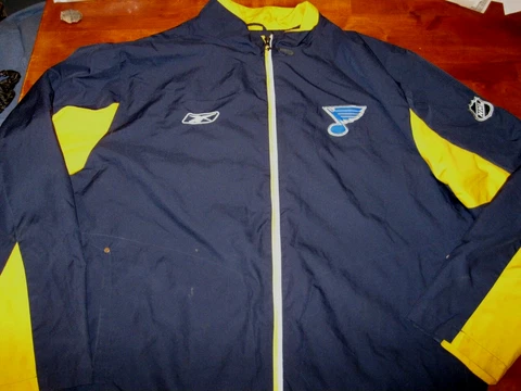 EUC St Louis Blues Jacket Mens XXL Reebok Full Zip Windbreaker NHL Hockey Adult Cover