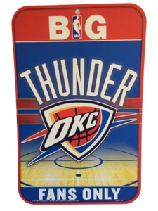 OKC Thunder Room Fan Sign Man Cave Decor NBA - Oklahoma City Basketball Plastic - Picture 1 of 2