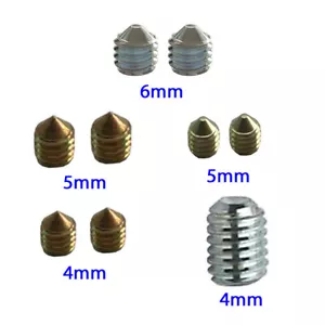 M6 M5 M4 Grub Screw Door Handles Spindle Brass Silver Stainless Steel Finish - Picture 1 of 6