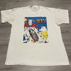 1980s NOFX Liberal Animation Punk Rock T-Shirt Vintage Medium 80s Grunge - Picture 1 of 9
