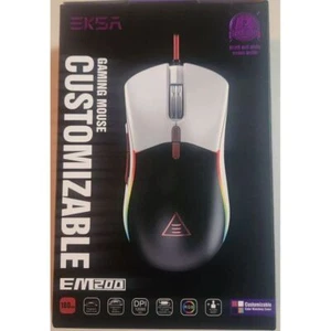 EKSA EM200 Customizable Gaming Mouse...1200 DPI...2 Covers (black & white) *NIB* - Picture 1 of 4