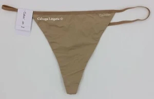 Neu mit Etikett Calvin Klein D3509 ""schlanker"" Nylon-Tanga niedrig, G-Saiten-Tanga, beige (265), L - Bild 1 von 5