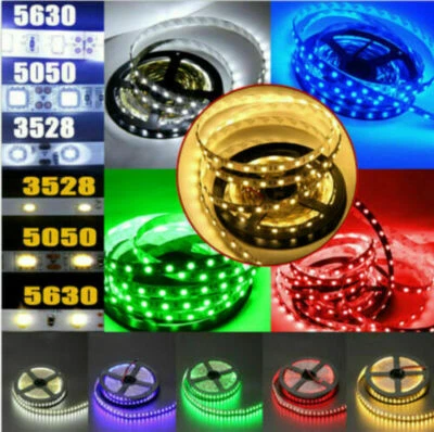 12V 3528 5050 5630 LED Flexible Strip Light Warm White RGB Tape 5M 10M 15M 20M - Image 1 of 4