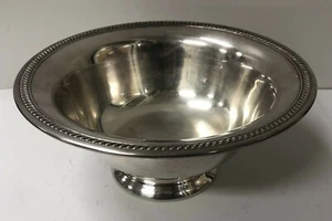 Vintage B. Rogers Silver Co. Silver on Copper Footed Round Bowl D: 10” - Picture 1 of 11