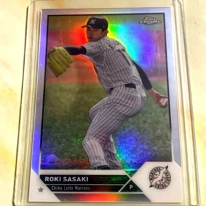 2023 Roki Sasaki Topps Chrome NPB Green Dodgers Chiba Lotte Marines NM F/S - Bild 1 von 2