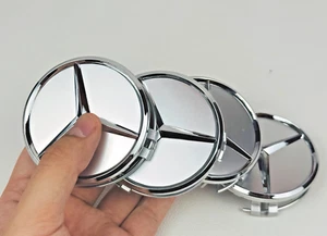 set of 4 Matte Silver Wheel Center Rim Hub Caps Fits Mercedes Benz A C E S CLASS - Photo 1 sur 2