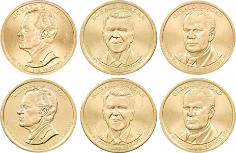 2016 P&D Presidential Dollar 6 Coin Set BU Uncirculated Mint State $1 Cover