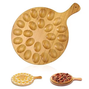 2 Sides Wooden Deviled Egg Platter & Charcuterie Board Round Deviled Egg Tray... - Picture 1 of 7