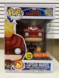 New Funko Pop CAPTAIN MARVEL GLOW IN THE DARK Target Exclusive #433 In Hand - Picture 1 of 6