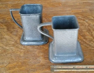 Tazas de Peltre Cuadradas Martilladas de Colección RARAS - Sheffield Inglaterra - Imagen 1 de 7