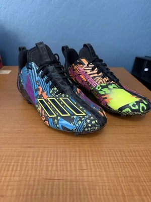 Adidas Adizero 12 Football Cleats 7.5 Mismatched Graffiti Style AIG95969 - Image 1 of 4