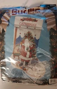 BUCILLA Kreuzstich viktorianisch Weihnachten Santa Spielzeug Strumpf Kit Neu 82917 Vintage - Bild 1 von 2