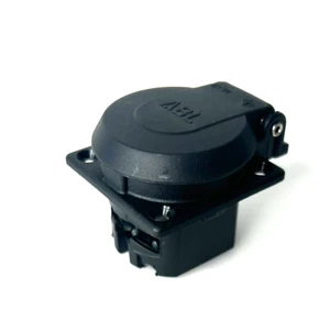 ABL 6490 Einbausteckdose, IP54, SCHUKO, schwarz, 824-5636, 4.5cm Höhe - Picture 1 of 4