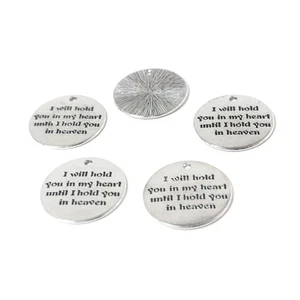 Metal Alloy Memorial Charms Antique Silver 25mm Pack Of 5 - Picture 1 of 1