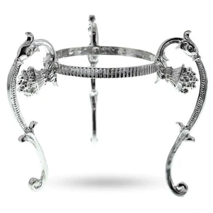 Espositore supporto sfera uovo struzzo metallo tono argento antico 3,6 pollici - Foto 1 di 3